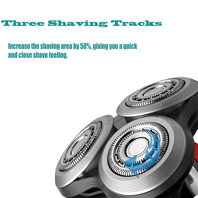 RQ12 Replacement Head for Philipss Norelcos Series 9000 Replacement Head Compatible with RQ12 1250X 1255X 1260X 1280X 1290X RQ10 Sensor Touch 3D Head Shaving for Electric Razor Shaving Unit