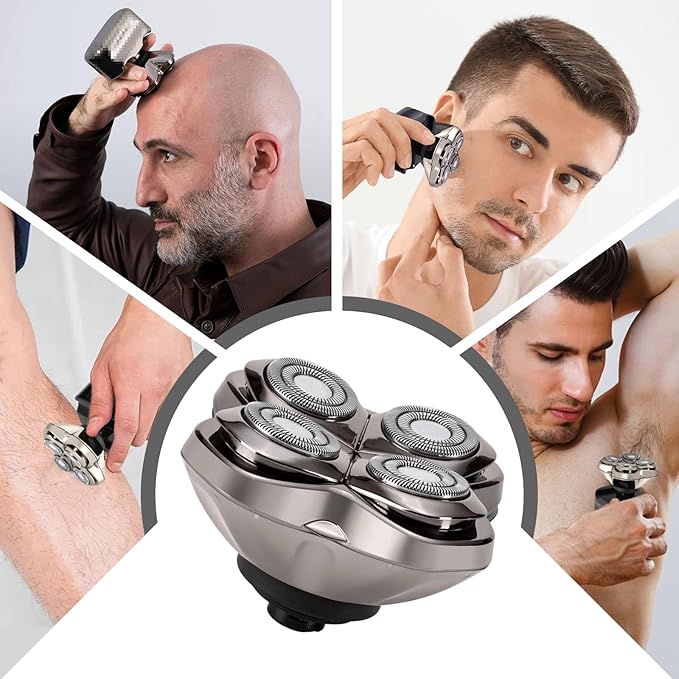2 Pcs Head Replacement Blades PRO 4 with Cleaning Brush Universal 4 Blades Shaver Replacement Headsfor Electric Razor Shaver Head, Bald Men Freedom Grooming Head and Face