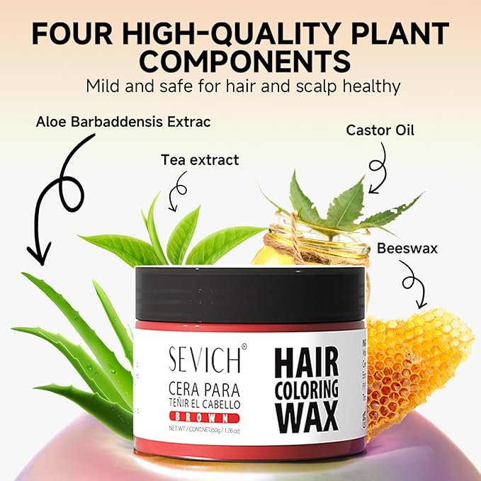 SEVICH Temporary Hair Color Wax White for Kids Women Men,Natural Instant Hair Wax Color,Premium Non Greasy,Easy to Wash,Travel Size,Perfect for Halloween, Children's Day,Cosplay & Parties,50g
