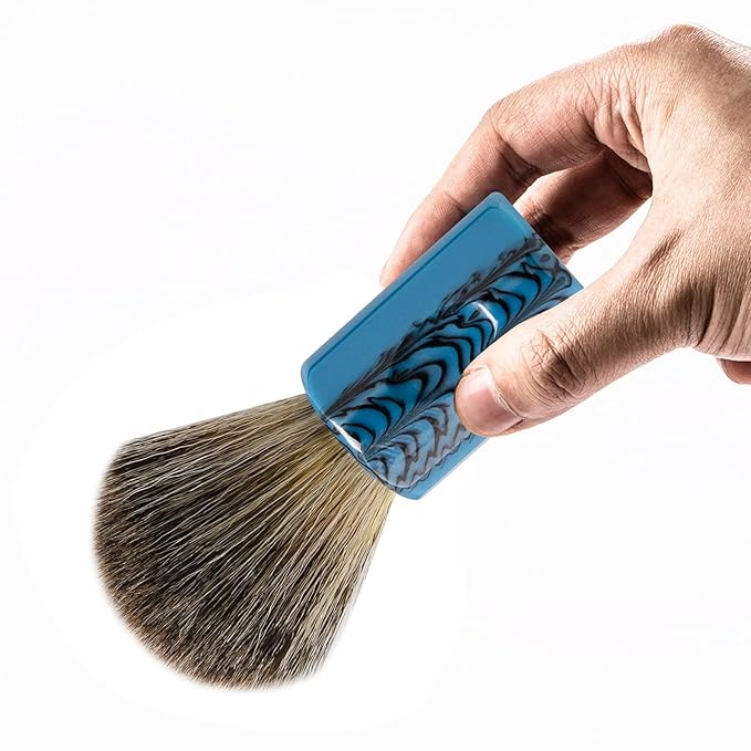 Grandslam Shaving Brush with Synthetic Hair, Cruelty-Free Shaving Cream Brush for Men, 100% Solid Resin Handle, Gently Exfoliates The Skin, 24mm Knot