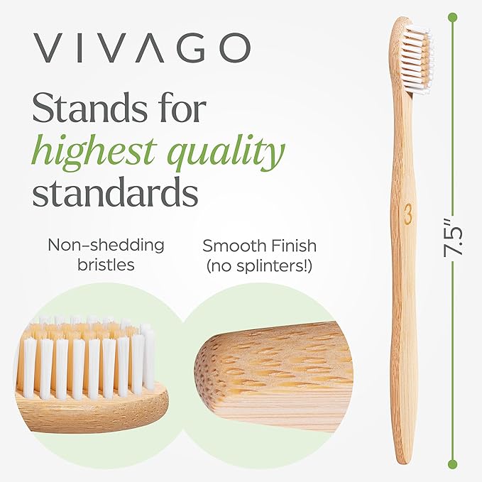 Bamboo Toothbrushes 30 Pack - BPA Free Soft Bristles Toothbrushes, Eco-Friendly, Natural Wooden Toothbrush