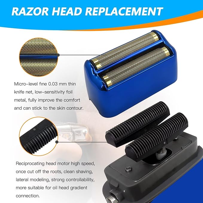New DEARCOOL Electric Men Shaver Replacement Foil & Cutters Suitable for BaBylis-PRO Metal-FX FXFS2 Foil Shaver