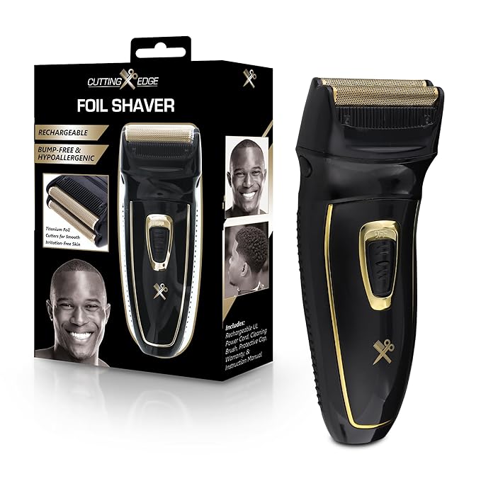 Cutting Edge Foil Shaver for Men, Hypoallergenic Electric Razor with Titanium Foil Cutters, Rechargeable Face Shaver with Pop-Up Trimmer, Close Shave, Smooth & Irritation Free, 45 Minute Run-Time