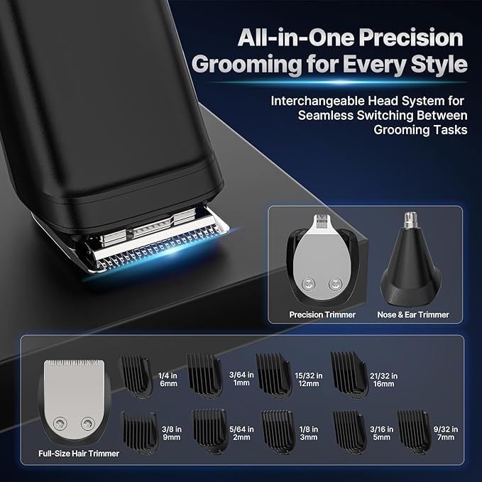 Valano Professional Beard Trimmer Men's Hair Clippers for Men All-in-One Self-Sharpening Electric Blades Mustache Grooming Kit Gift for Men Boyfriend Husband Family