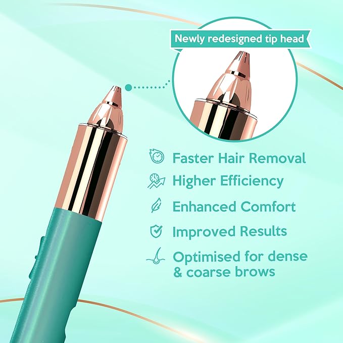 2 in 1 Eyebrow and Facial Hair Remover for Women Painless Electric Razor Epilator Trimmer Shaver with 18K Gold-Plated, USB Rechargeable, 360° LED for Flawless Eyebrow and Face Hair Removal