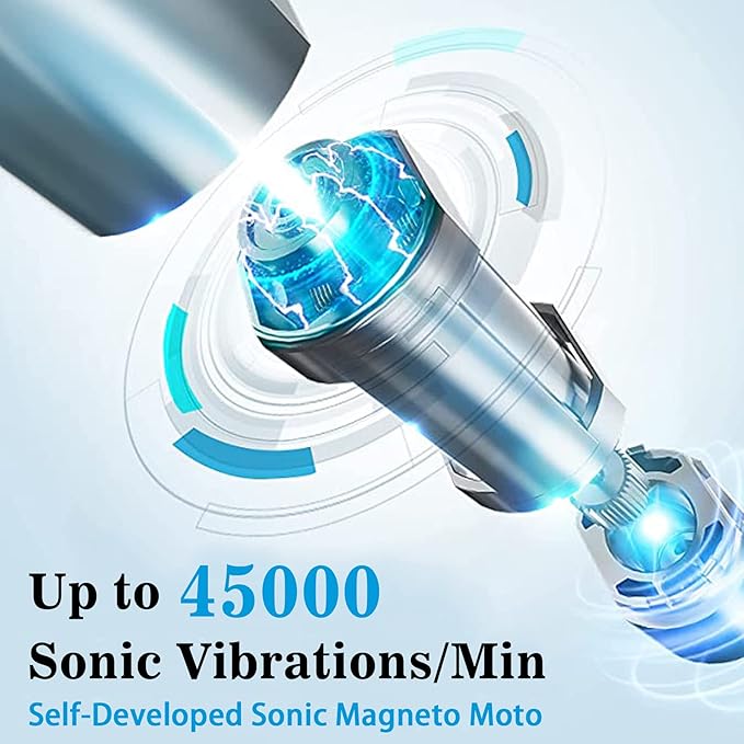 Electric Toothbrush for Adults, Rechargeable Electric Toothbrush with 12 Brush Heads, 42000vpm 6 Modes IPX7 Waterproof, 3 Pack Soft Electric Toothbrush