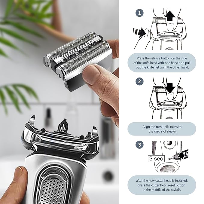 83M Electric Replacement Shaver Head Compatible with Series 8 Shaving Razor Head, Suitable for 8 Series Models 8370cc, 8340s, 8350s ets.