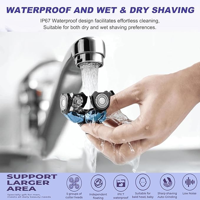 Fre*Bird 4PCS 5 Head Shaver Replacement Blades for Bald Men, Electric Head Hair Shaver (Black/4PCS)