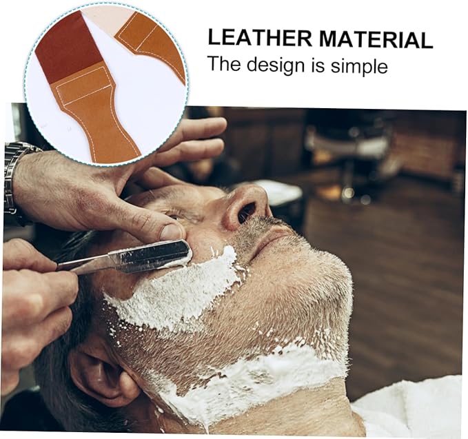 LIFKOME Leather Razor Strop Sharpening Belt Double-sided Canvas Hanging Buckle Great for Straight Razors Scissors and