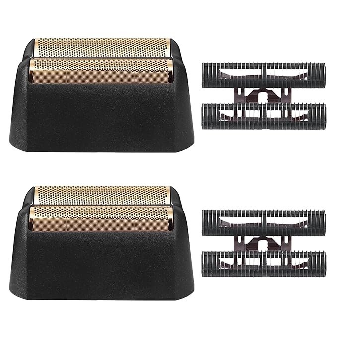Shaver Replacement Foil Compatible with wahl 5 Star Series Finale Shaver 8164 8061-100, Super Close Gold Shaving Foil & Cutter Bar Assembly Compatible with wahl Shaver Foil Replacement,Black (2 Pack)