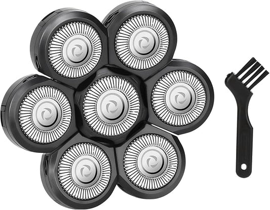 Wanocean 7 Men's Electric Shaver Replacement Heads, Razor Head Shavers for Bald and Face, Shaving Beard Cutter for Men with Brush Accessories, 1PC