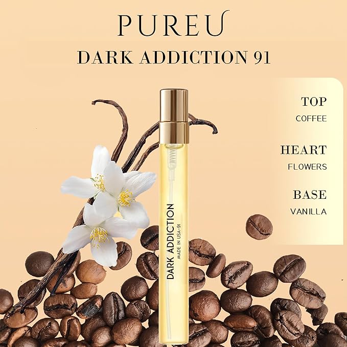 PUREU Pheromones Perfumes for Women & Men Amber Vanilla Long Lasting Pheromone Perfume Oils Cologne for Men Wife Gift Ideas.Travel Size 0.4oz/12 mL