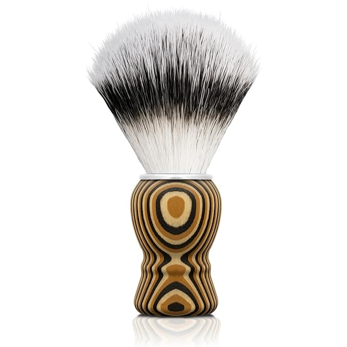Hand Crafted Shaving Brush for Vegans, Synthetic Hair Bristle for Wet Shave, Comfortable Handle, Suitable for Leg Shaving