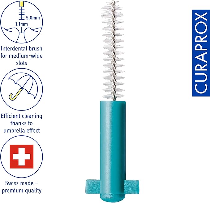 Curaprox Interdental Brush Refills CPS 06 Prime – ISO Size 0, Green | Ultra-Fine Filaments for Gentle Cleaning of Small Gaps | 8-Pack | Swiss Made | English Packaging