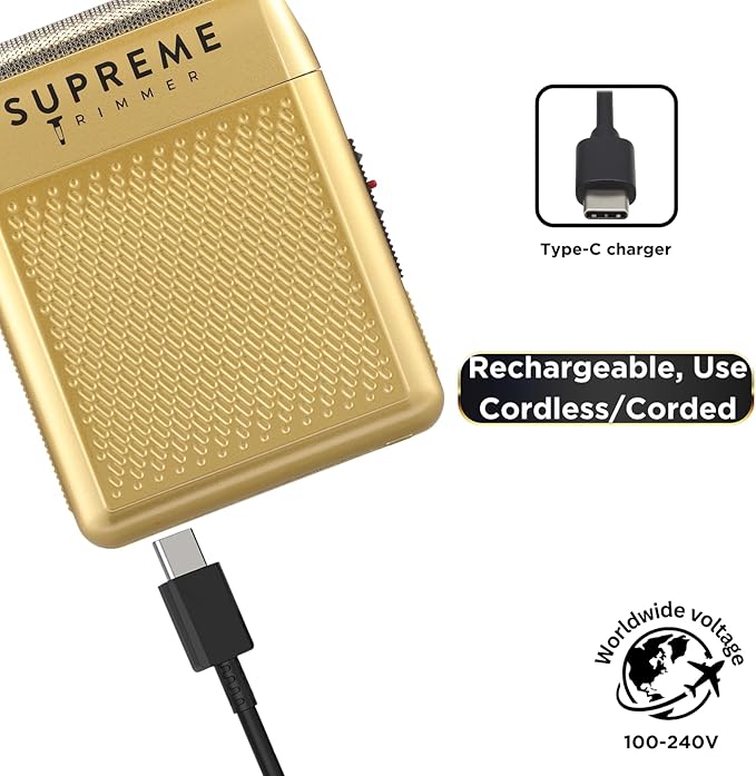 Supreme Trimmer Solo Single Foil Shaver for Pocket | 150 Min Runtime Cordless use, Powerful USB-C Mini Travel Razor for Professional & Home use | STF101