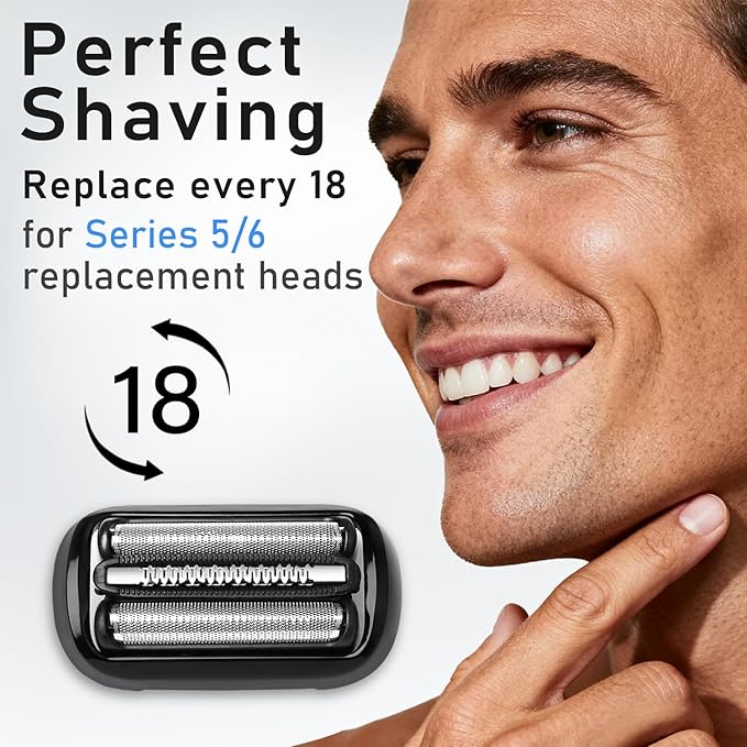 Series 5 Series 6 53B Replacement Head for Braun Electric Foil Shaver, Compatible with New Generation Braun Razors 5020cs 5018s 5035s 5049cs 5050cs 6020s 6040cs 6072cc 6075cc 6090cc (2 Count)