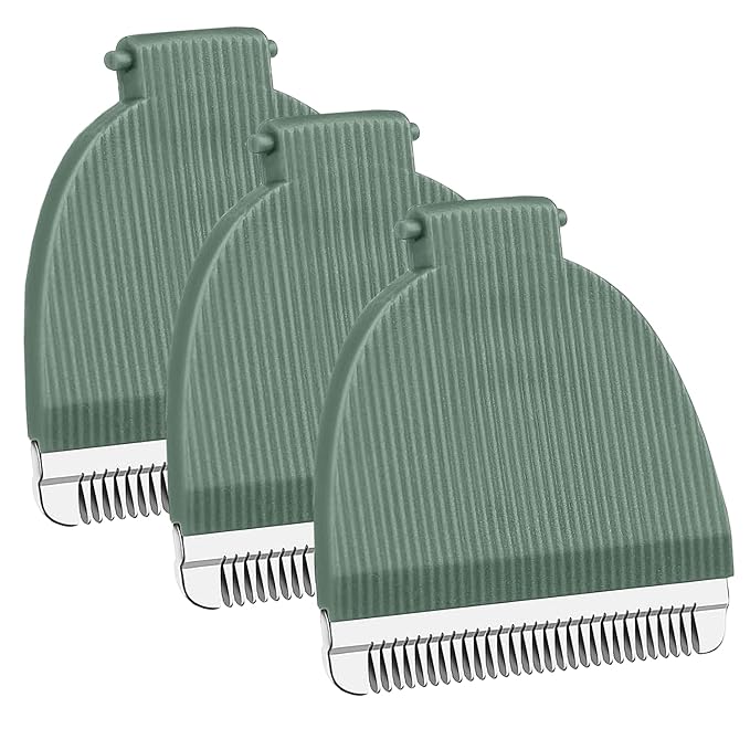 3 Packs Green Replacement Blades for Meri-dian Trimmer,Compatible with Meridian Body Trimmer Onyx & Sage，Hygienic Ceramic Replacement Blades