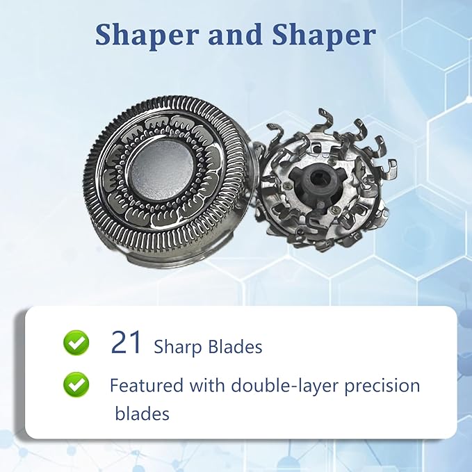 New Blue SH90/70/52 One Blade Replacement Heads Compatible with Philips Norelco S9000/8000/7000 ，Fit for 7310,7340,7530,7740,7880, 7950 etc (Blue)