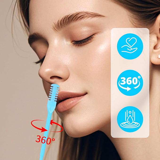 Manual Nose Hair Trimmer, Double Sided Nose Hair Cutter 360° Rotating Nasal Hairs Trimmer Multicolor 2 in 1 Nasal Hairs Cutter Manual with Cleaning Brush for Women Men(10)