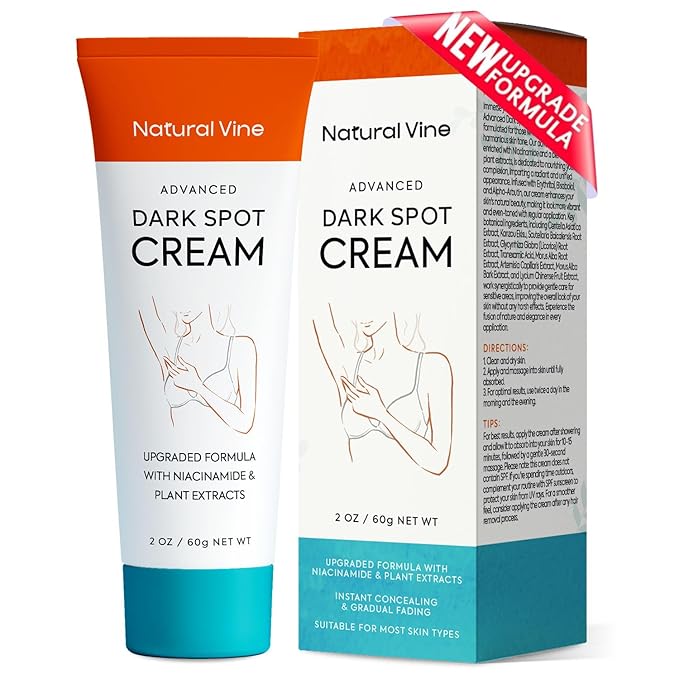 Natural Vine Dark Spot Corrector: Dark Spot Remover for Face Body in 4-8 Weeks - Instant Concealing & Age Brown Sun Faded Spot Remover Melasma Freckles Correcting with Niacinamide for Women & Men 60g