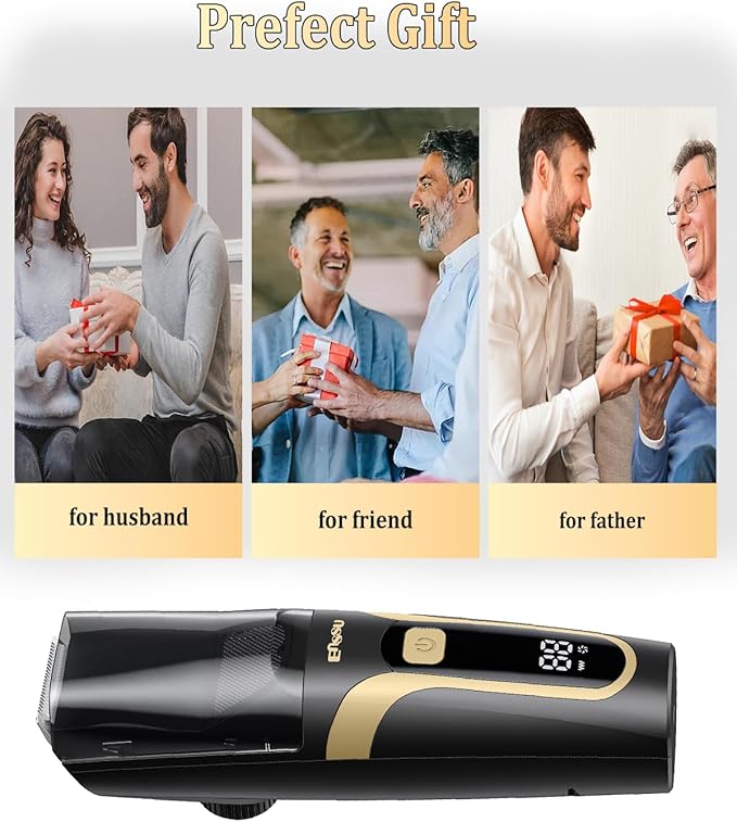 Beard Trimmer for Men Auto-Vaccum, Rechargeable Electric Men Beard Trimmers with 2 Combs, 1-20mm Adjustable Length Dial, Waterproof Cordless Mustache Trimmer for Face, Stubble