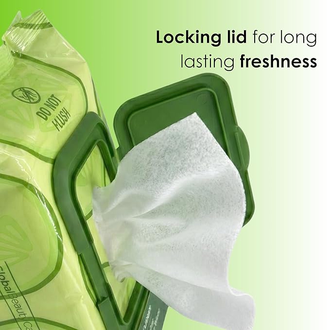 Global Beauty Care Refreshing Makeup Remover Wipes - Gentle Daily Facial Cleansing Wipes for Sensitive Skin, Cucumber Infused W/Vitamin A, C & E for Smooth Skin, Travel-Friendly, 60 Count (1-Pack)
