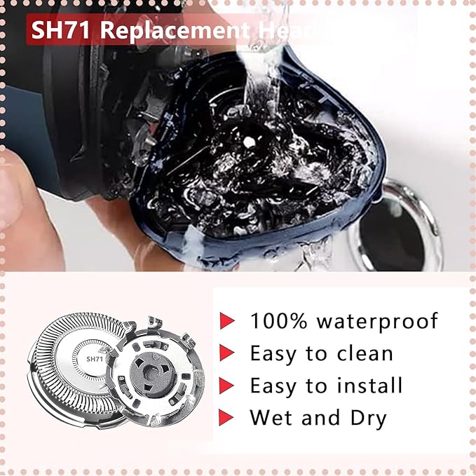 SH71 Replacement Heads for Philips Norelco Shaver Series 7000 and 5000,Upgraded SH71/52 Compatibility Double Blades for 7000 Replacement Heads,forShavers Series S5000 (S5XXX),S7000 (S7XXX)