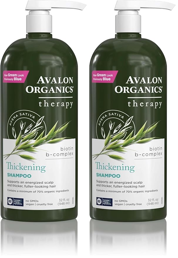 Avalon Organics Therapy Biotin B-Complex Thickening Shampoo,32 oz,(Pack of 2)