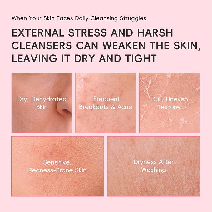 PDRN Facial Cleanser,Hydrating Face Wash with Hyaluronic Acid & Soft Creamy Foam,Gently Cleanses Pores,Removes Oil & Impurities Without Dryness or Tightness | For a Balanced,Nourished Feel /2PCS