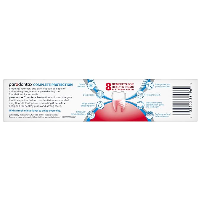 Parodontax Complete Protection Toothpaste for Bleeding Gums, Gingivitis Treatment and Cavity Prevention, Pure Fresh Mint - 3.4 Ounces