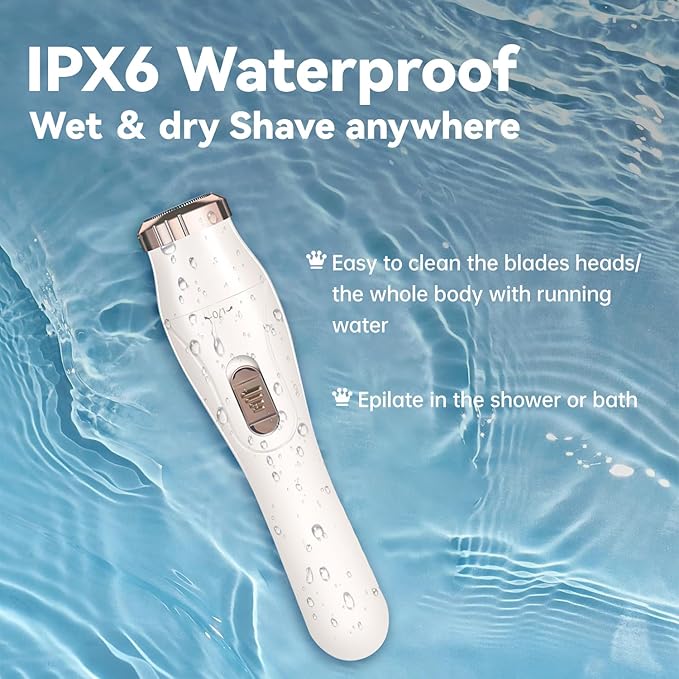 Rechargeable Electric Razors Shaver for Face/Leg/Arm/Chin/Eyebrow/Pubic/Bikini Trimmer for Women Lady Body Hair Remover Painless Cordless