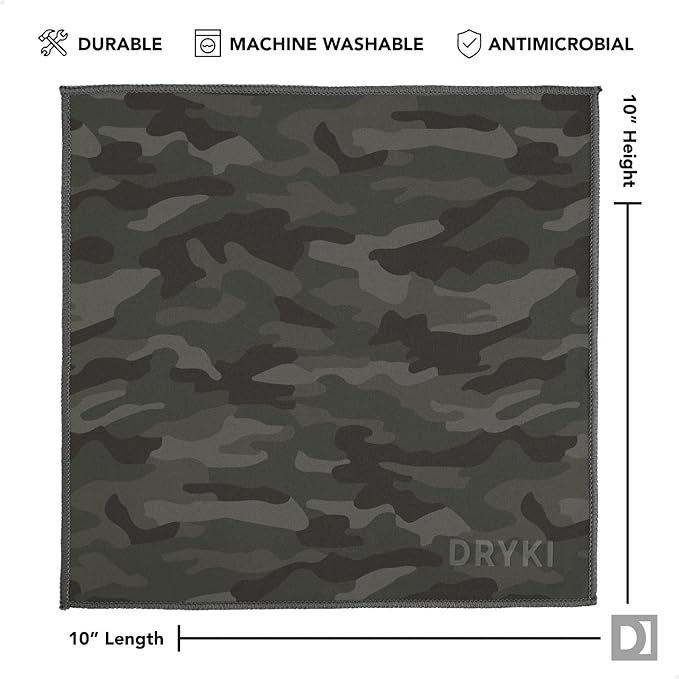 Pocket-Sized Sweat Towels - The Original Sweat Absorbing Handkerchiefs - Quick-Dry Microfiber Sweat Rags for Face, Hands, & Body - Men & Women - Gym, Sports, and Work (Moss Camo: 5 Pack)