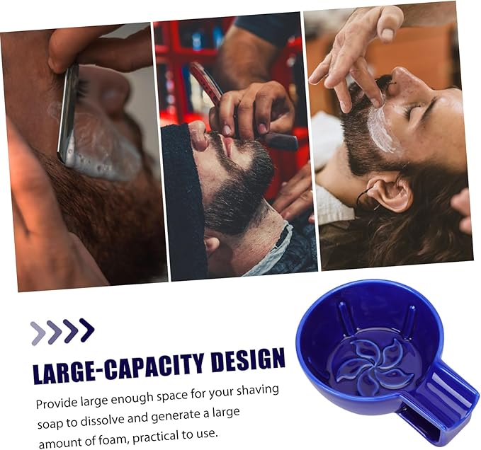 Ceramic Shaving Soap Bubble Bowl for Men Large Capacity Foaming Dish Practical Shaving Accessory for Home and Travel