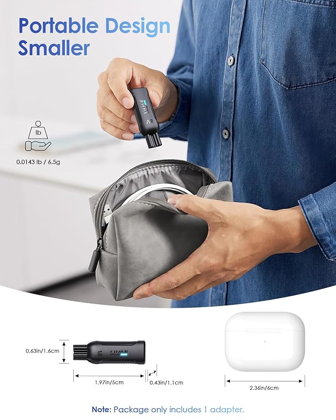 8V Mini Type-C Shaver Adapter Charging Converter for Philips Oneblade QP2530/QP2630 with Charging Indicator, HQ850 USB-C Electric Razor Power Adapter (1 PC)