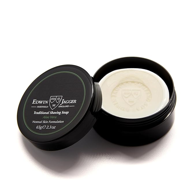 Edwin Jagger SSAVT Aloe Vera 99.9% Natural Traditional Shaving Soap 65g Travel Tub