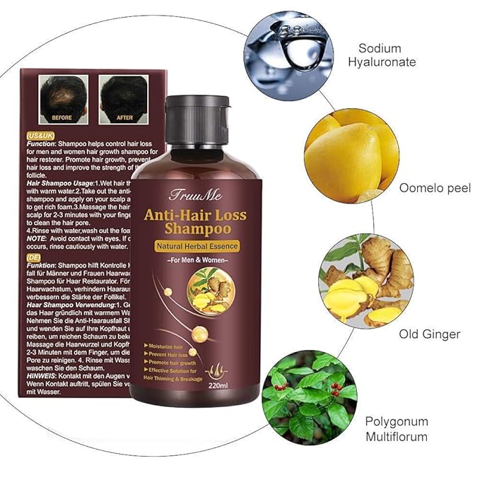 Hair Thickening Shampoo, Natural & Organic Herb Shampoo for Hair Regrowth Faster, Prevent Hair Loss, Suitable for All Hair Types, Unisex, 0.0353 Fl Oz