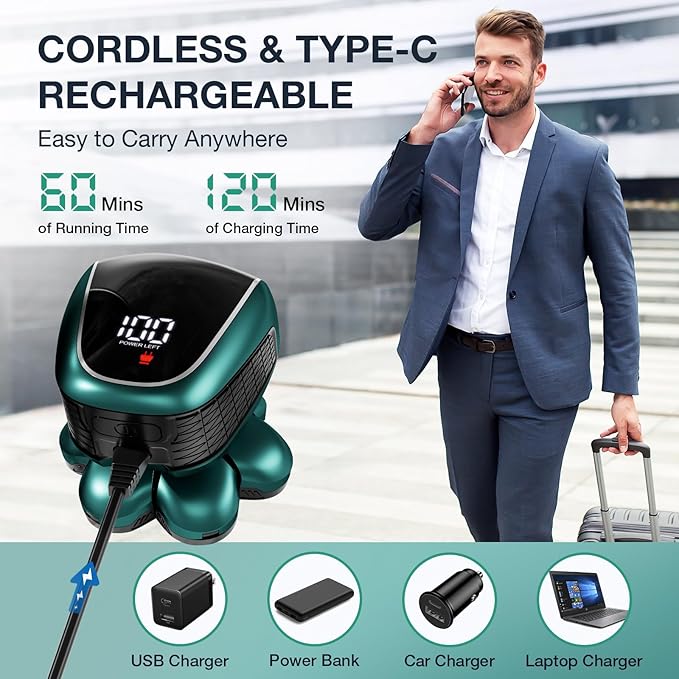 Head Shavers for Bald Men: 5-in-1 Electric Razor - Waterproof Wet Dry Shaving - Professional Grooming Kit for Balder - Rechargeable Head Shavers (Dark Green)