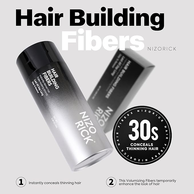 Hair Thickening Fibers for Thinning Hairline - 28g Fill In Fine or Thinning Hair - Instantly Thicker Looking - Waterproof Root Touch Up Hair Color Powder for Men & Women (Light Gray)