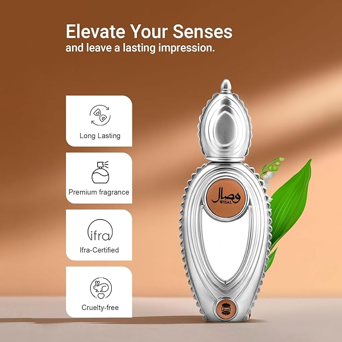 Ajmal Wisal Eau de Parfum for Women – 1.7 oz | Long Lasting Arabic Perfume | Fruity, Spicy, Woody Scent | Elegant Everyday Fragrance | Made in Dubai | Middle Eastern Luxury Perfume