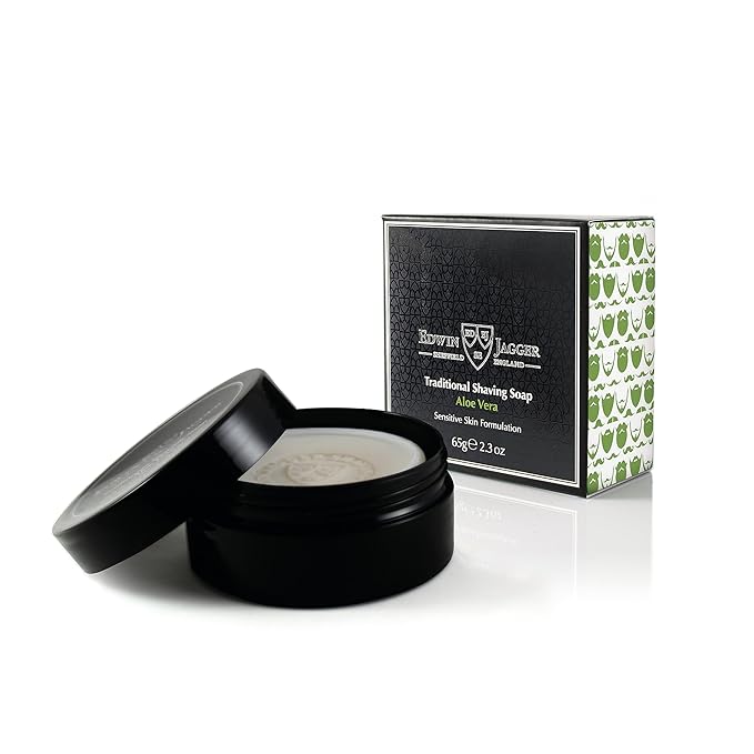 Edwin Jagger SSAVT Aloe Vera 99.9% Natural Traditional Shaving Soap 65g Travel Tub