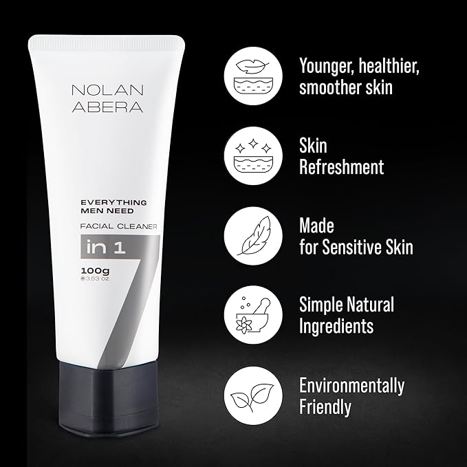 ABERA Nolan Daily Facial Cleanser for Men, Oil Control & Deep Cleansing, 3.53 oz (2 Pack) Grapefruit Soap Bar Gift