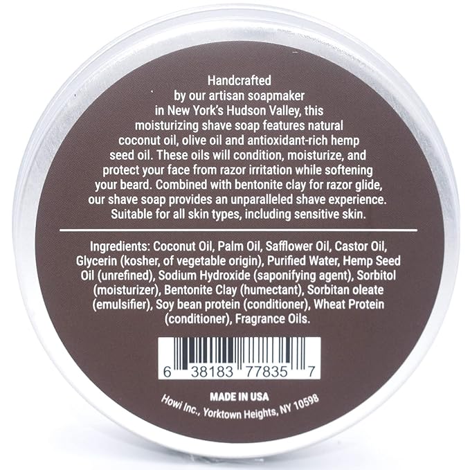 Taconic Shave Bay Rum Scent Shaving Soap – Warm Spiced Aroma – Barbershop Quality Lather Puck with Coconut & Olive Oils – Classic Wet Shave – Made in USA