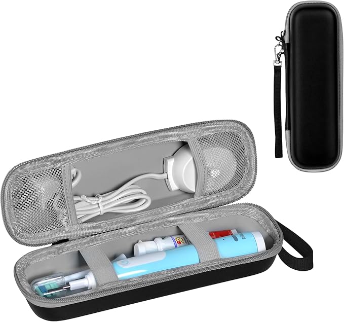 Toothbrush Travel Case for Oral-B/Oral-B Pro 1000 1500 5000 7000 7500 6000 9600/ Phlips Sonicare 4100 5100 1100 6100 5300 Electric Toothbrush, Portable Hard Protective Storage Bag (Black)
