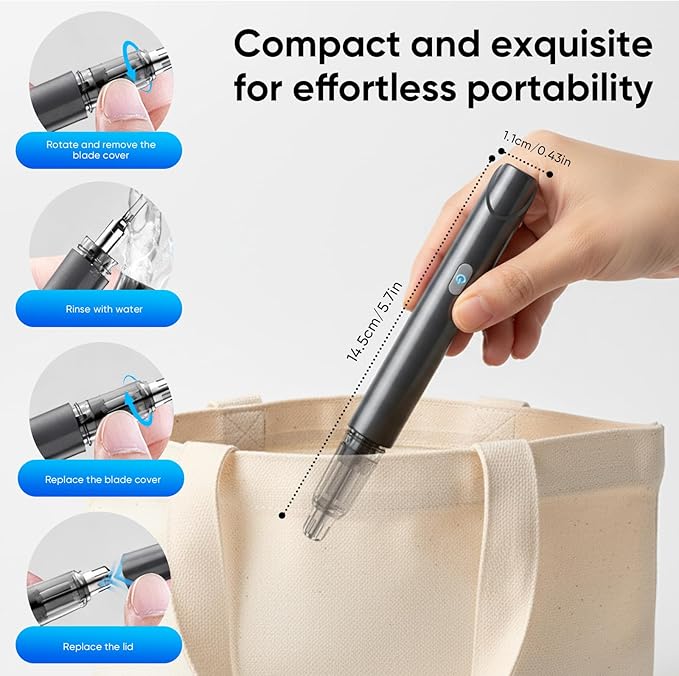 Ear and Nose Hair Trimmer for Men and Women, Visual Nose Hair Trimmer HD Camera, Compatible Android and iOS, USB-C Charging, Travel Trimmer, Dual Edge Blades for Easy Cleansing (Gray)