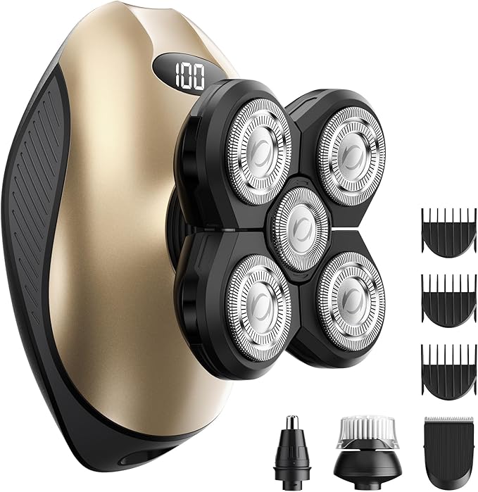Electric Razors for Women, 5-in-1 Rechargeable Body Shaver - Waterproof Wet Dry Hair Remover - Trimmer for Lady Face Underarms Bikini,Lips,arms, Legs