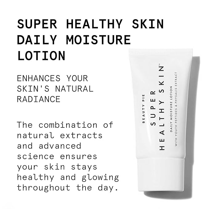 Beauty Pie Super Healthy Skin Daily Moisture Lotion, 200 ml (6.7 fl oz) – Lightweight, Fragrance‑Free Hydrating Cream with Hyaluronic Acid, Peptides & Vitamin E for Soft, Youthful Skin