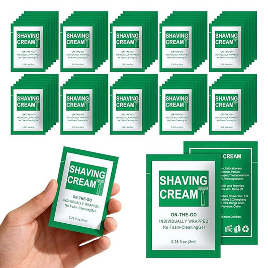Travel Size Shaving Cream Bulk-Pack of 30,Individually Wrapped 8 ml/0.28 fl oz Mini Disposable Shaving Cream in Bulk for Hotel,Homeless,Shelter,Charity