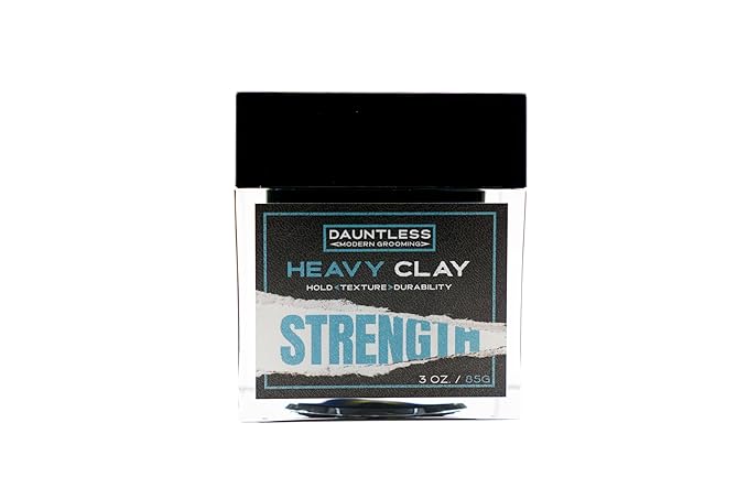 Dauntless Heavy Clay – Ultra Strong Hold Matte Finish Hair Clay for Men & Women – Thick Styling with Cologne Scent – Vegan, Cruelty-Free, Ethically Sourced - 3oz