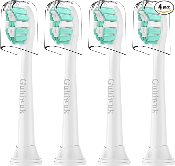 Toothbrush Heads for Philips Sonicare Replacement Heads, Replacement Brush Head Compatible with Phillips Sonicare Click-on 4100 5100 Electric Toothbrush, 4 Pack, White