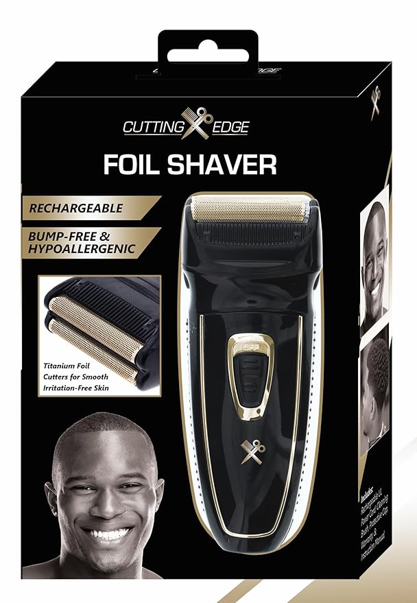 Cutting Edge Foil Shaver for Men, Hypoallergenic Electric Razor with Titanium Foil Cutters, Rechargeable Face Shaver with Pop-Up Trimmer, Close Shave, Smooth & Irritation Free, 45 Minute Run-Time